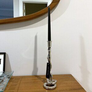 SiLVeR Tone Snake Serpent Candle Holder + FREE BLeeDiNG CaNDLe Gothic Halloween